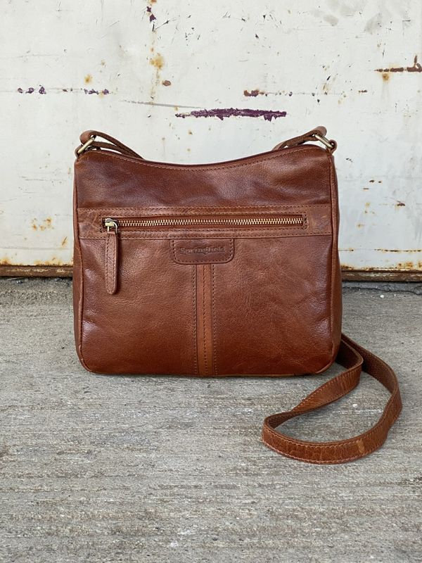 Springfield Crossoverveske i Skinn Cognac
