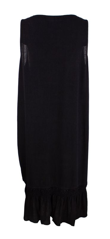 Boheme Lang Kjole Uten Arm i Linmix Black