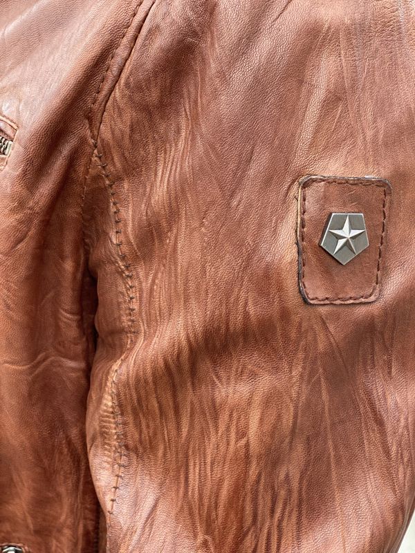 Milestone Stevens lett lammeskinnsjakke i cognac