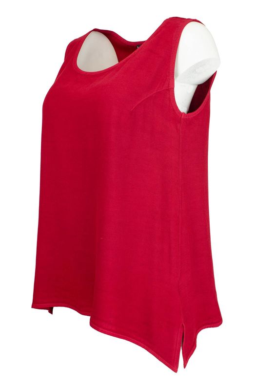 Boheme Sateng Singlet Kort i Red