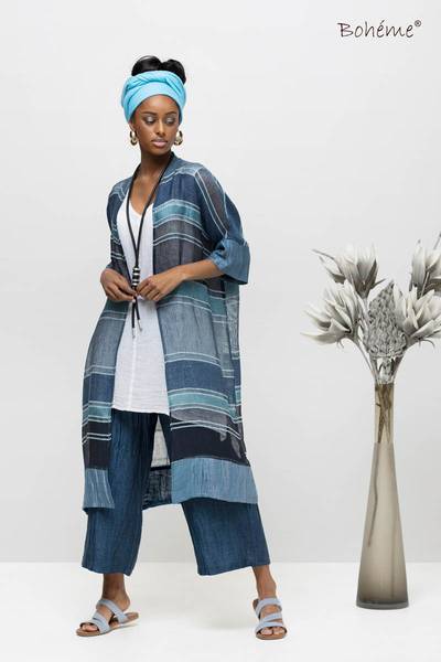 Bilde av Boheme Kimono i Blue/Print