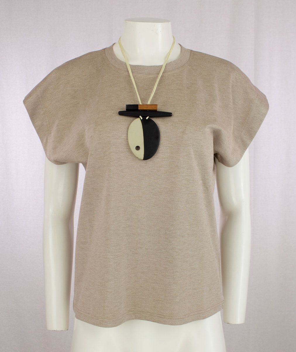 Boheme Halssmykke i 100% Resin Beige/Black