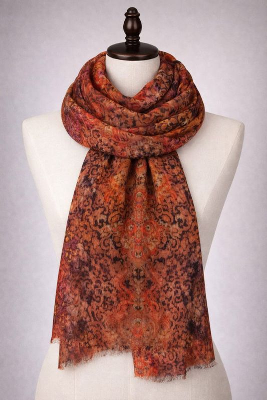 Boheme Orange Ornament 70 X 180 Cm