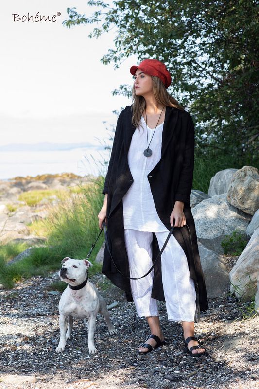 Boheme lang linsinglet i fargen white