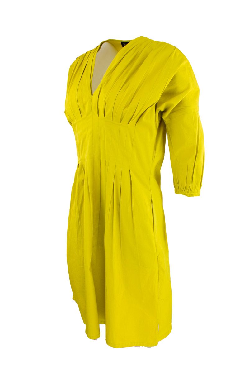 Boheme Kort Bomullskjole i Limegreen