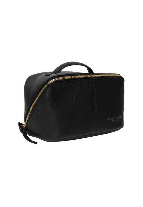 RE:Designed Halima Small Toalettbag i Skinn Black/Gold