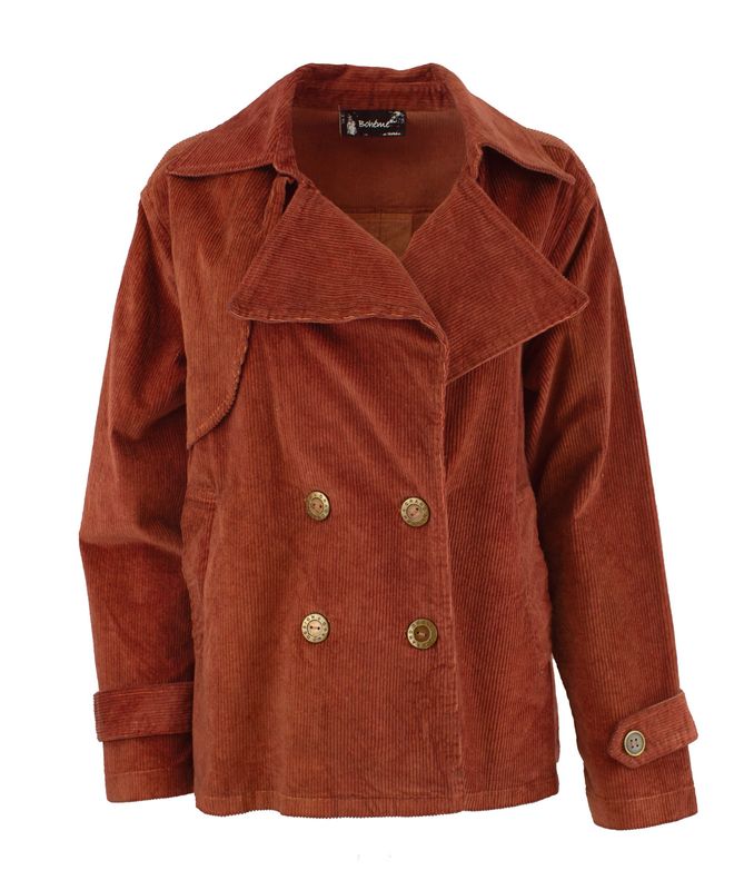 Boheme Kort jakke i Kordfløyel Burnt Orange