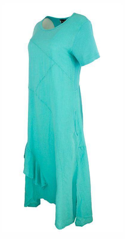 Boheme Lang Linkjole M/Bomullsribb i Ryggen Turquoise