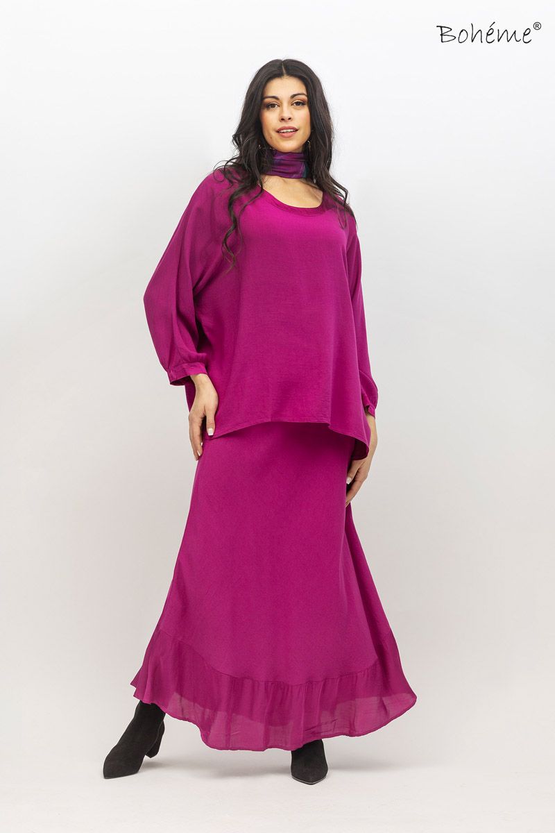 Boheme Bluse i Fuchsia