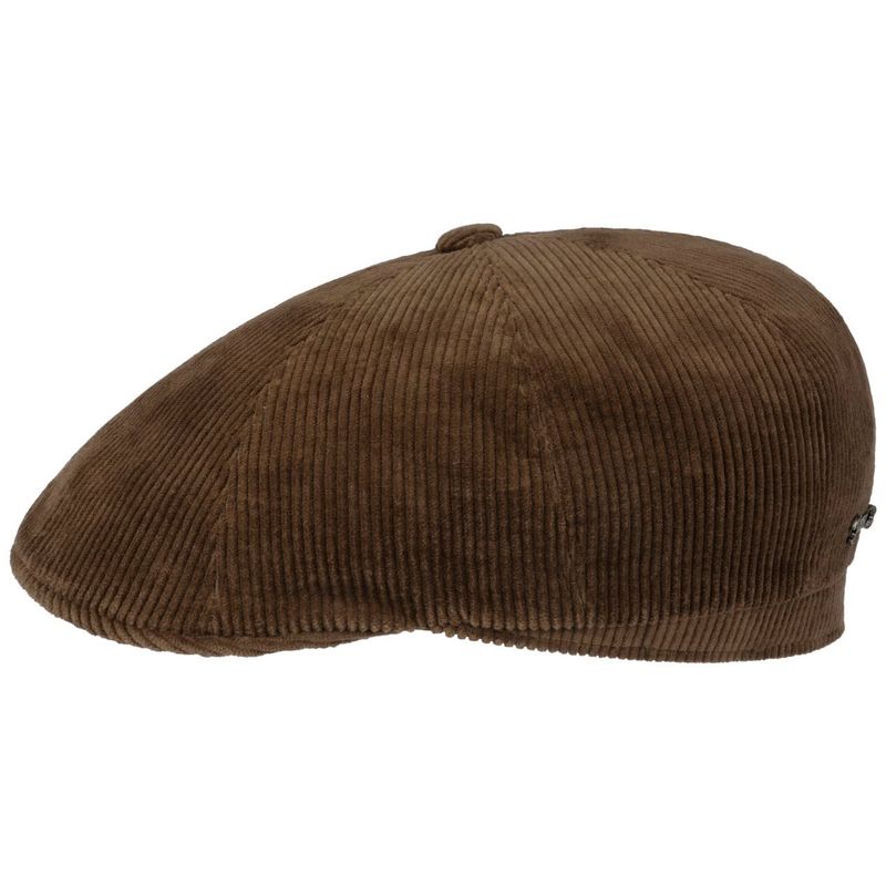 Stetson Panel Carson Cord Flat Cap Brown