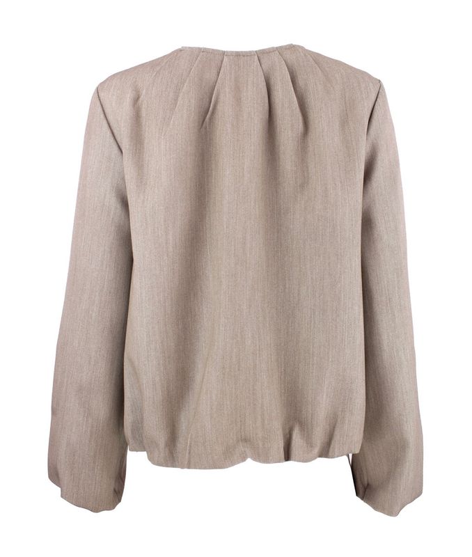 Boheme Kort Jakke M/ Rund Hals i Taupe