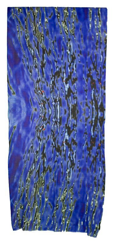 Boheme Scarf i Ull/Viscose Blue Print