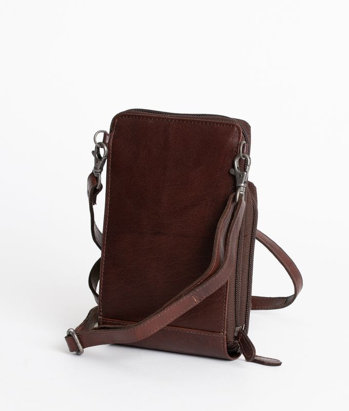 BHC Nordic Leather Phonebag Pocket Dark Brown
