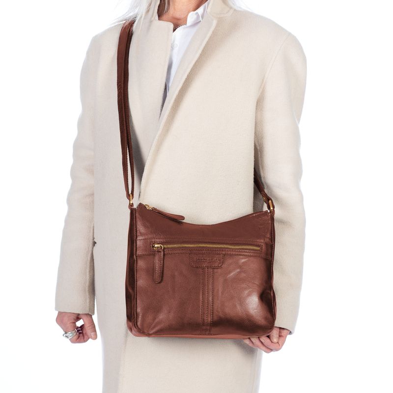 Springfield Crossoverveske i Skinn Cognac