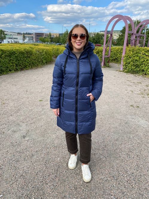 Hovedbilde Normann lang dunjakke i Dusty Blue/Black