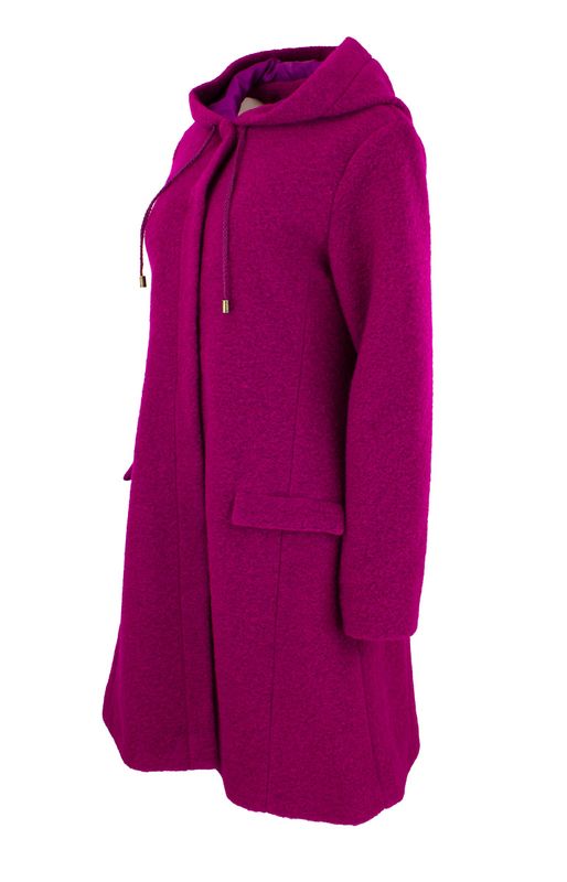 Boheme Vannavvisende Kåpe M/Hette i Ullmix Fuchsia