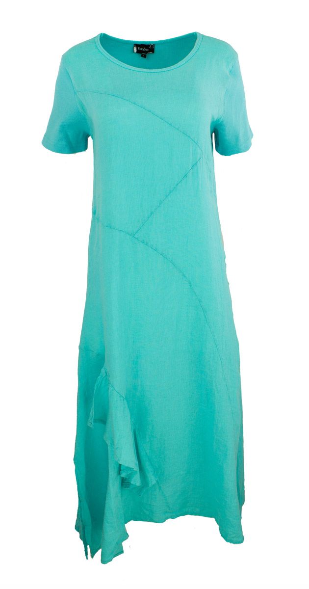 Boheme Lang Linkjole M/Bomullsribb i Ryggen Turquoise