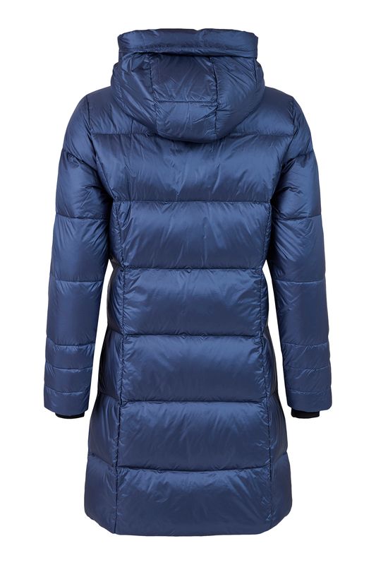 Normann lang dunjakke i Deep Cobalt Blue/Black
