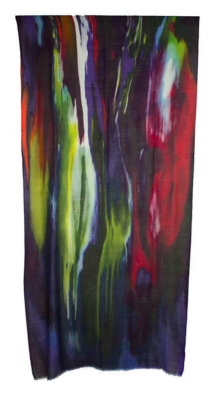 Boheme Scarf i Ull/Viscose Green Print