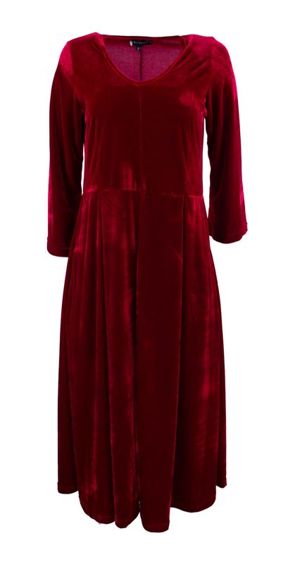 Boheme Kjole Lang A-Line i Velour Red