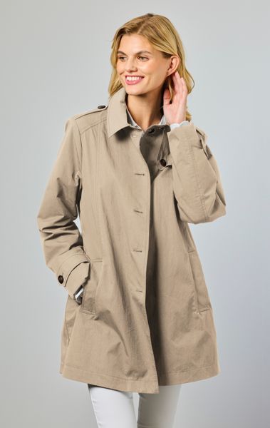 Hovedbilde Junge Noelle Lang Jakke i Bomullsmix Sand