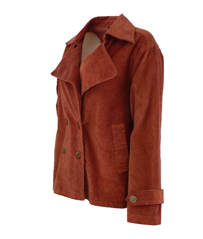 Boheme Kort jakke i Kordfløyel Burnt Orange