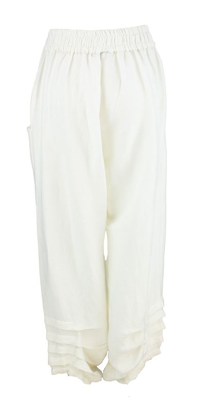 Boheme Bukse Folder i Linmix Offwhite