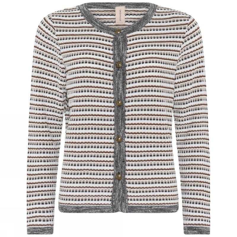 Skovhuus Structure Striped Cardigan 1 Black/Off White