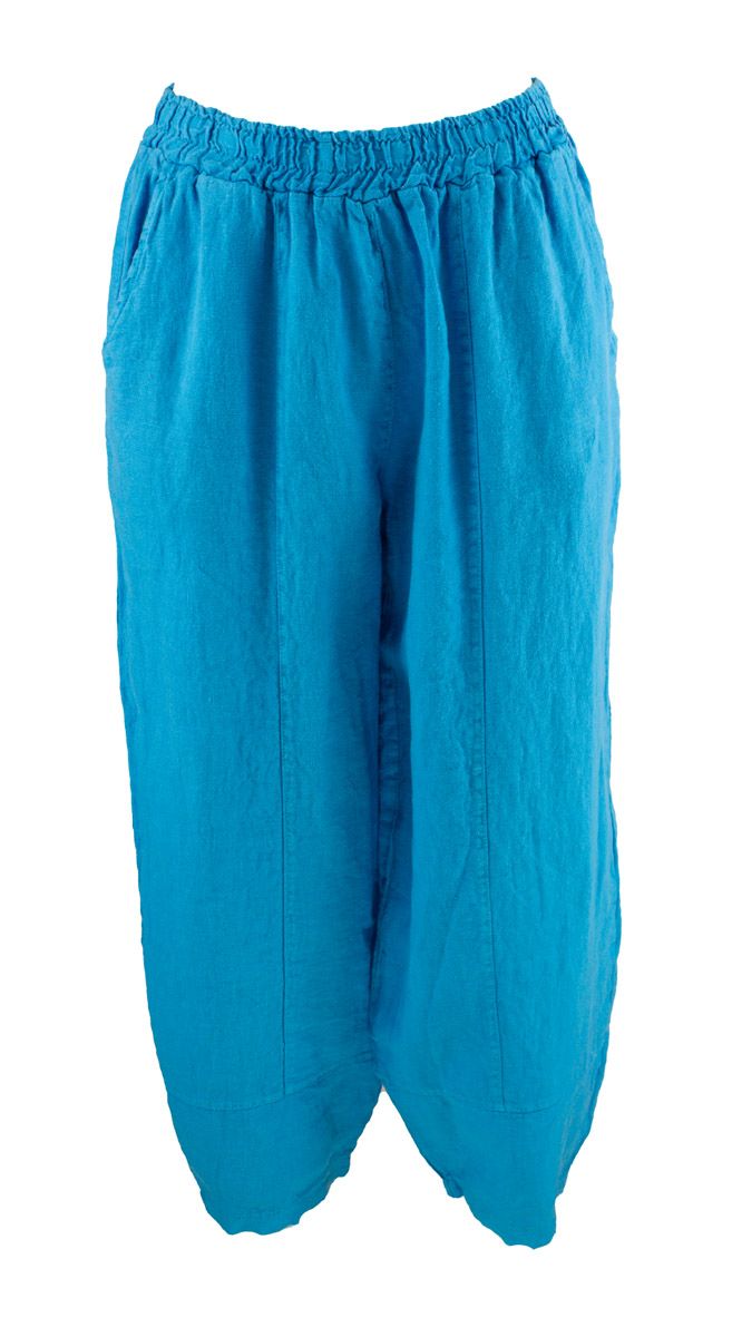 Boheme Bukse i Lin Turquoise