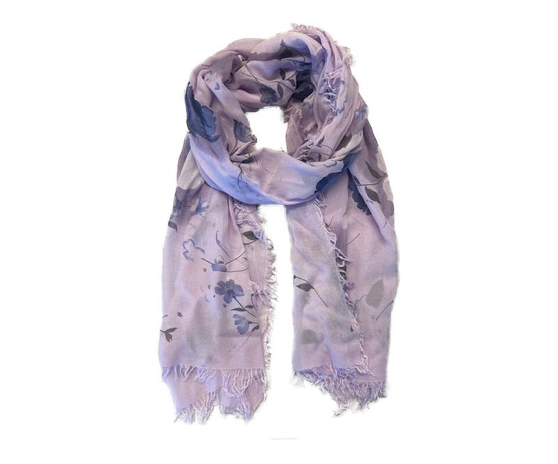 Intex Skjerf M/Store Blomster 90X180 Cm. Lilla